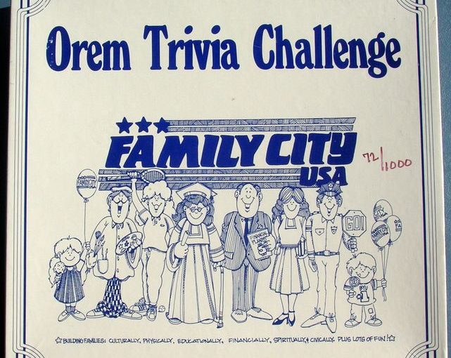 The Orem Trivia Challenge Board Game